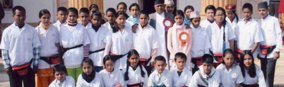 President of Nepal, Dr. Ram Baran Yadav with Participants of Little Doctors Programme