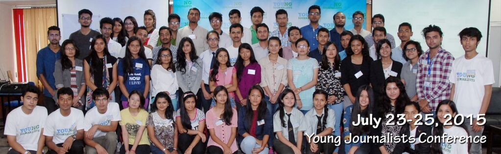 Participants of Young Journalists Conference with organising team.